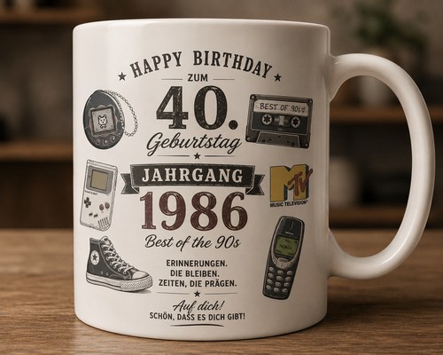 Tasse zum geburtstag - tasse, 40.geburtstag