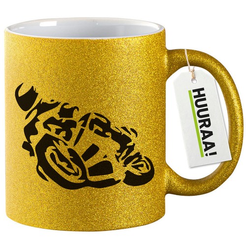 Glitzertasse motorrad tribal - glitzertasse,