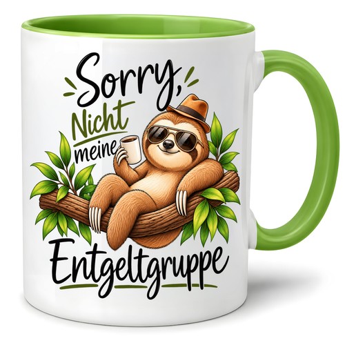 Herzbotschaft tasse faultier - tasse,