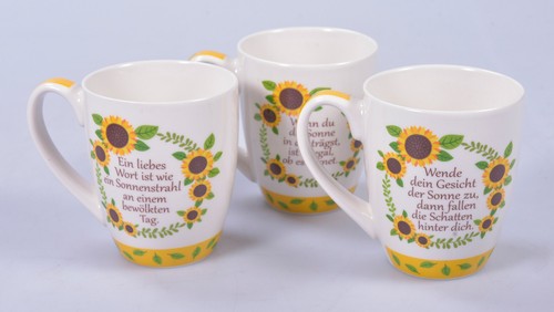 3er set tassen sonnenblumen - 3er,