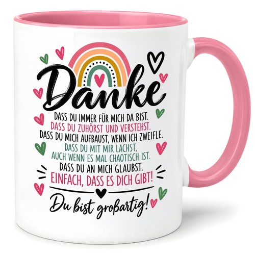 Herzbotschaft tasse danke - tasse,