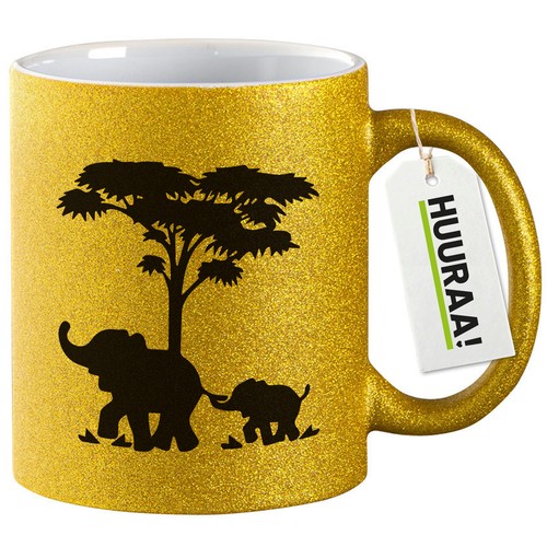 Glitzertasse elefanten - glitzertasse,