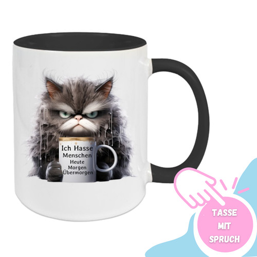 Tasse ich hasse menschen - tasse,