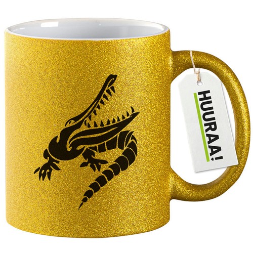 Glitzertasse krokodil - glitzertasse,