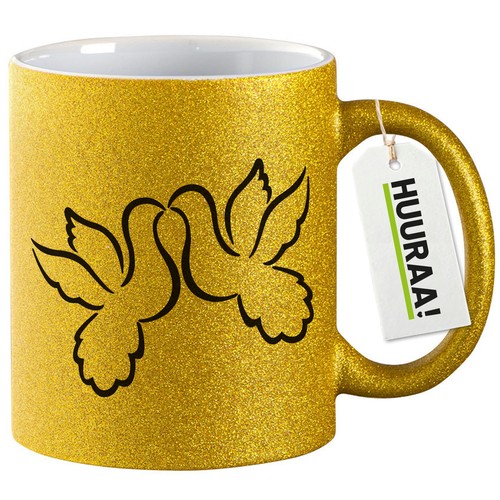 Glitzertasse turteltauben - glitzertasse,