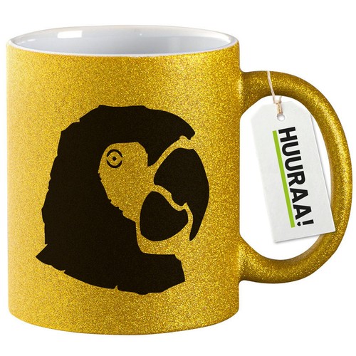 Glitzertasse papagei - glitzertasse,