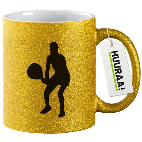 Glitzertasse tennis silhouette - glitzertasse,