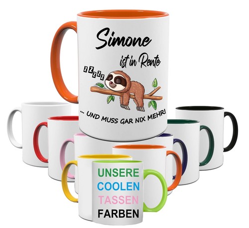 Rentner kaffeetasse mit namen - kaffeetasse,