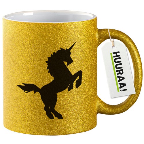 Glitzertasse einhorn - glitzertasse,