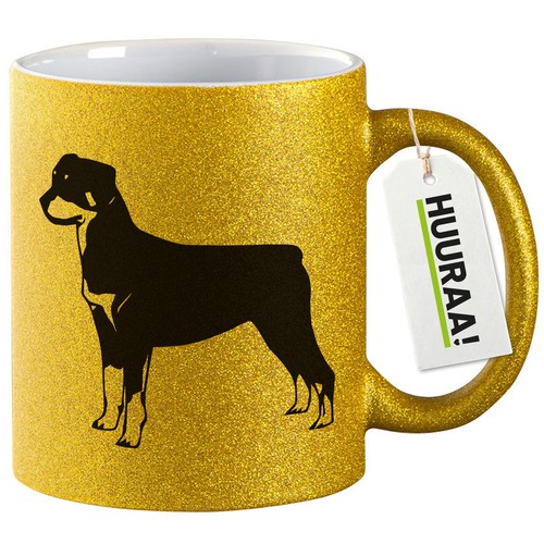 Glitzertasse rottweiler - glitzertasse,