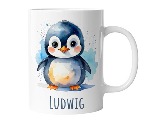 Kindertasse mit namen pinguin - namen,
