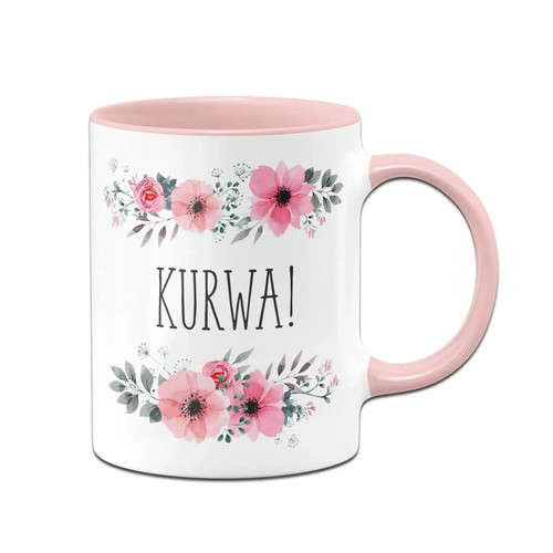 Tasse mit spruch kurwa - tasse, blumig